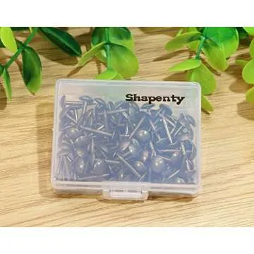 Shapenty 100PCS 6mm Diameter Small Vintage Decorative Furniture Sofa Rivet Nails Upholstery Pins Craft Thumbtack Tack, 6x14mm, Antique Brass