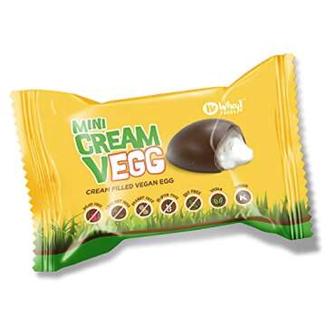 Vegan, Gluten Free, Mini Cream-Filled Vegan Chocolate Eggs (12 pieces) | Allergy Friendly | Easter Chocolate Candy | Dairy Free, Nut Free, Peanut Free, Egg Free | No Whey Foods