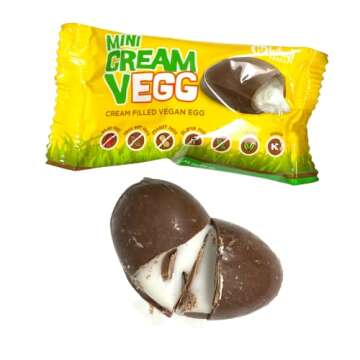 Vegan, Gluten Free, Mini Cream-Filled Vegan Chocolate Eggs (12 pieces) | Allergy Friendly | Easter Chocolate Candy | Dairy Free, Nut Free, Peanut Free, Egg Free | No Whey Foods