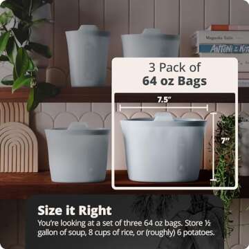 Greater Goods Silicone Containers for Food Storage, BPA-Free, Safe for Cooking