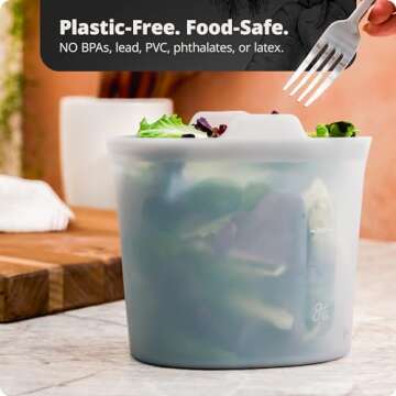 Greater Goods Silicone Containers for Food Storage, BPA-Free, Safe for Cooking