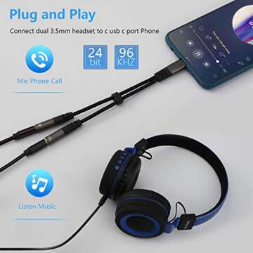 USB C Microphone Adapter for Hi-Res Audio & Mic