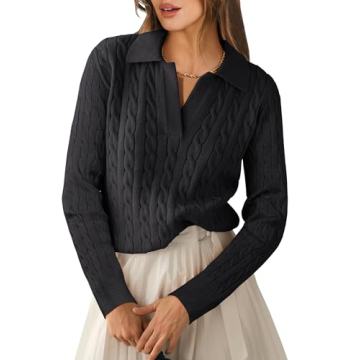 ANRABESS Women's Cable Knit Sweater - Stylish & Comfy