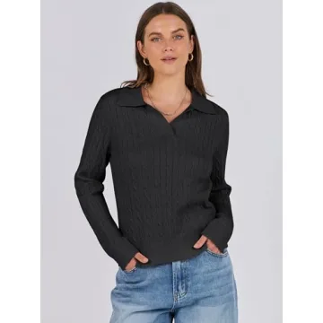 ANRABESS Women's Cable Knit Sweater - Stylish & Comfy