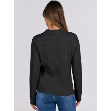 ANRABESS Women's Cable Knit Sweater - Stylish & Comfy