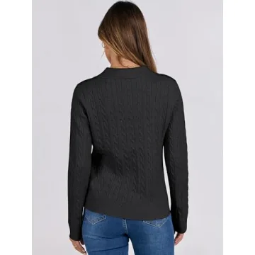 ANRABESS Women's Cable Knit Sweater - Stylish & Comfy