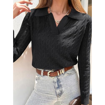 ANRABESS Women's Cable Knit Sweater - Stylish & Comfy