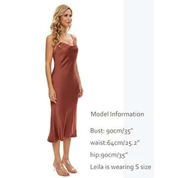 Elegant Women's Spaghetti Strap Satin Wedding Guest Dress