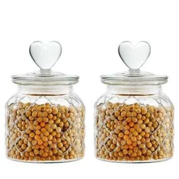 Charming Heart-Shaped Glass Canisters for Food Storage