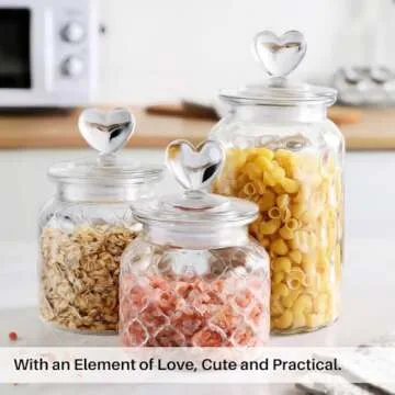 Charming Heart-Shaped Glass Canisters for Food Storage