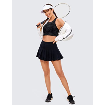 CRZ YOGA Women's Butterluxe Strappy High Neck Sports Bra