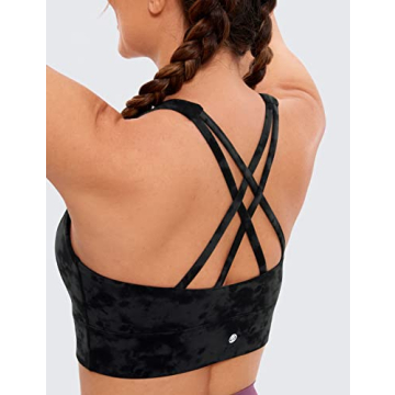 CRZ YOGA Women's Butterluxe Strappy High Neck Sports Bra