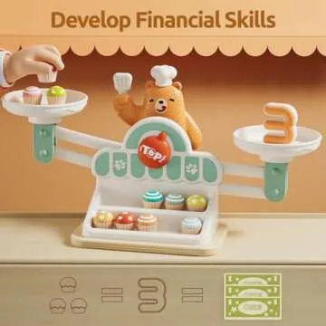 TOP BRIGHT Balance Math Game for Kids, Preschool Math Games for Kids Ages 3-5, STEM Montessori Toys for 2 3 4 Year Old Girls Boys Gifts