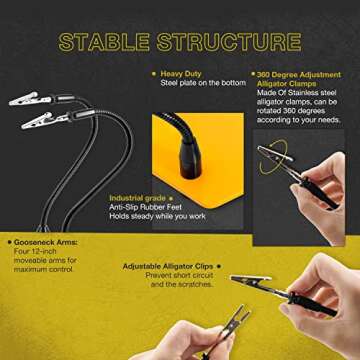 KOTTO Helping Hands Soldering, Third Hand Soldering Tool PCB Holder Four Arms Helping Hands Crafts J...
