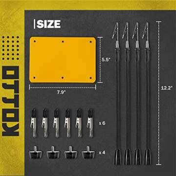 KOTTO Helping Hands Soldering, Third Hand Soldering Tool PCB Holder Four Arms Helping Hands Crafts Jewelry Hobby Workshop Helping Station Non-Slip Steel Weighted Base