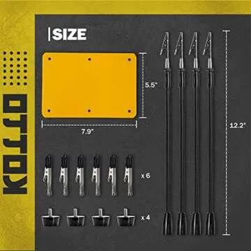 KOTTO Helping Hands Soldering, Third Hand Soldering Tool PCB Holder Four Arms Helping Hands Crafts Jewelry Hobby Workshop Helping Station Non-Slip Steel Weighted Base