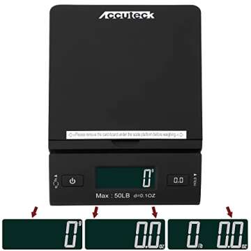 Accuteck 50 lb All-in-One Black Digital Shipping Postal Scale with Adapter (W-8250-50B)