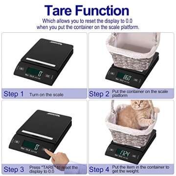 Accuteck 50 lb All-in-One Black Digital Shipping Postal Scale with Adapter (W-8250-50B)