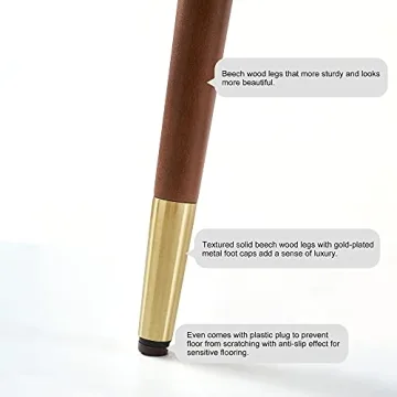 Modern Army Green Dining Chair with Walnut Finish