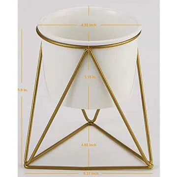 Lichamp 4 Inch Modern Succulent Planter with Stand