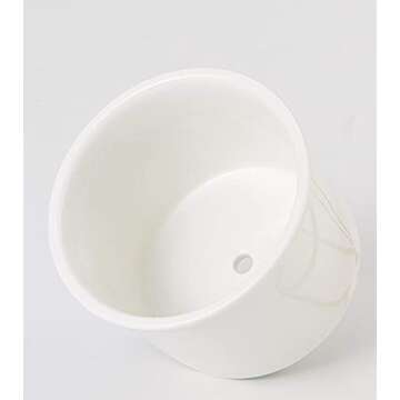 Lichamp Flowerplus Modern Succulent Planter Pot 4 inch with Stand, Indoor Desktop Decor 4.33 inch Small White Ceramic Cactus Round Pot with Gold Metal Holder