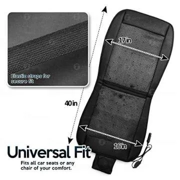 Zone Tech Black Cooling Car Seat Cushion 2-Pack 12V Automotive Adjustable Temperature Comfortable Cooling Car Seat Cushion