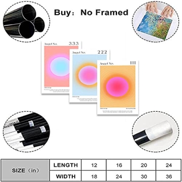 Vibrant Aura Angel Numbers Wall Art - Motivational Canvas