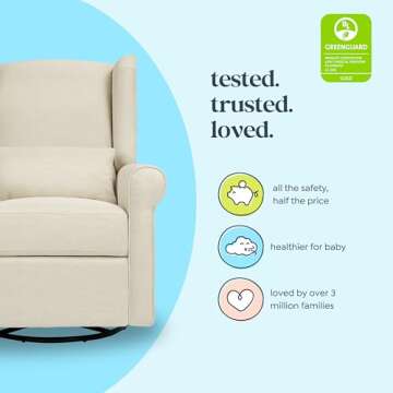 DaVinci Hayden Recliner and Swivel Glider in Natural Oat, Greenguard Gold & CertiPUR-US Certified