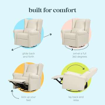 DaVinci Hayden Recliner and Swivel Glider in Natural Oat, Greenguard Gold & CertiPUR-US Certified