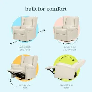 DaVinci Hayden Recliner and Swivel Glider in Natural Oat, Greenguard Gold & CertiPUR-US Certified