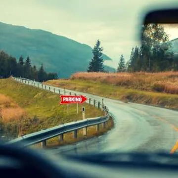 Barydat 8 Pcs Parking Sign with Stake 17 x 6 Inch Directional Arrow Corrugated Plastic Parking Signs for Event Left and Right Guest