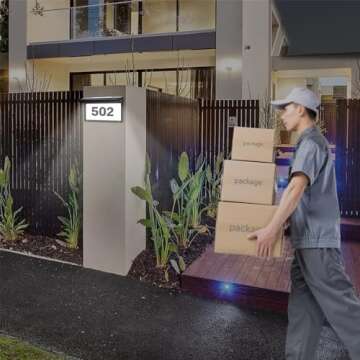 LeiDrail House Numbers Solar Powered Address Sign LED Illuminated Outdoor Metal Modern Plaque Waterproof for Outside House Yard Street