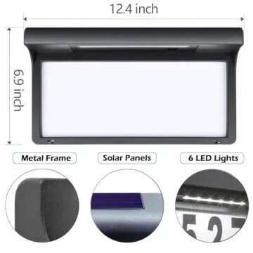 LeiDrail House Numbers Solar Powered Address Sign LED Illuminated Outdoor Metal Modern Plaque Waterproof for Outside House Yard Street