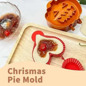3PCS Dough Presser Pocket Pie Molds, Party Potluck Hand Pie Molds, Hand Pie Molds, Apple, Pumpkin And Acorn Shapes (Halloween theme)