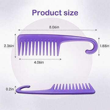 Wapodeai Wide Tooth Comb Detangling Hair Brush, Premium Care Handgrip Comb, Apply to For Curly, Wet,...