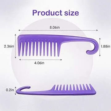 Wapodeai Wide Tooth Comb Detangling Hair Brush, Premium Care Handgrip Comb, Apply to For Curly, Wet,...