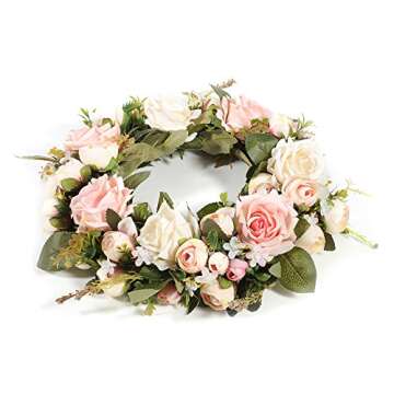 Elegant Haperlare Pink Peony Wreath for Home Decoration