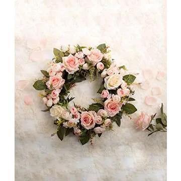 Elegant Haperlare Pink Peony Wreath for Home Decoration