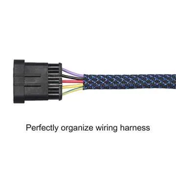 25ft Expandable PET Braided Cable Sleeve - BlackBlue