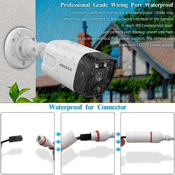 (90 Days Storage & 4K /8.0 Megapixel) 2-Way Audio 130° Ultra Wide-Angle Outdoor PoE Security Camera System Home Security System Video Surveillance