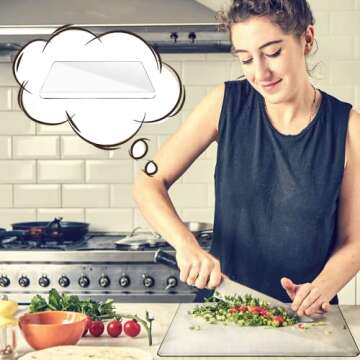 Acrylic Cutting Board - 2023 Clear Design, Anti-Slip, 18x16 in