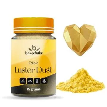 Bakeebake Gold Luster Dust Edible 15g - Edible Glitter for Drinks & Desserts - Gluten Free Edible Go...