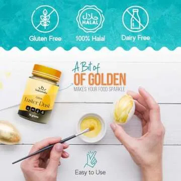 Bakeebake Gold Luster Dust Edible 15g - Edible Glitter for Drinks & Desserts - Gluten Free Edible Gold Dust for Cake Decorating – Tasteless Vegan Drink Glitter for Cocktails and Parties (gold)