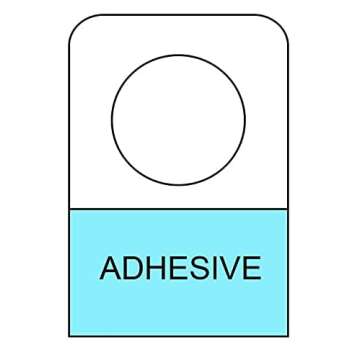 JINMI 7/8inch X 1-1/4inch Round Hole Self Adhesive Hanging Tabs Heavy Duty Clear Plastic Hang Tags Hook for Store Retail Display 1000 Pack