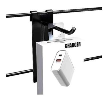 JINMI 7/8inch X 1-1/4inch Round Hole Self Adhesive Hanging Tabs Heavy Duty Clear Plastic Hang Tags Hook for Store Retail Display 1000 Pack