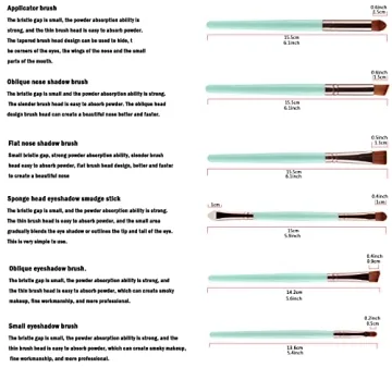 Eye Makeup Brushes Synthetic Hairs Eyeshadow Brush Set 6 PCS Eyebrow Eyeliner Makeup Brush Set for Concealer Eyebrow Eyeliner Eye Shadow Blending (Green)