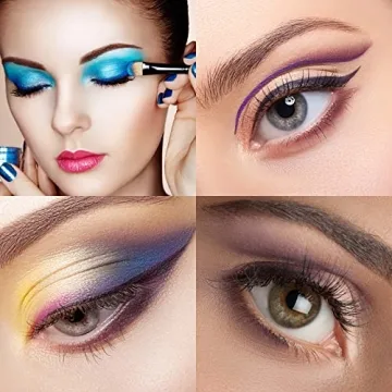 Eye Makeup Brushes Synthetic Hairs Eyeshadow Brush Set 6 PCS Eyebrow Eyeliner Makeup Brush Set for Concealer Eyebrow Eyeliner Eye Shadow Blending (Green)