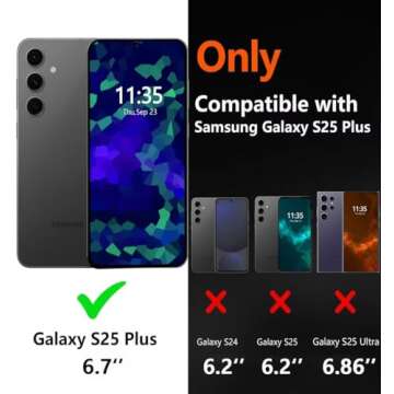 LSYPP Shockproof for Galaxy s25+ Case, 15FT Military-Grade Drop Protection, with Screen Protector & ...