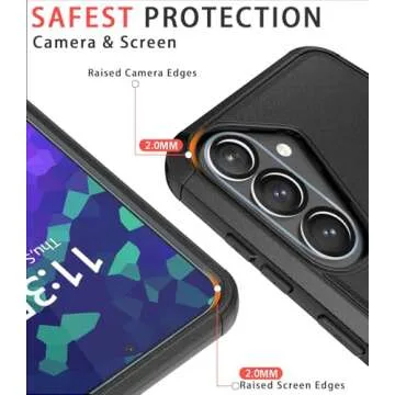 LSYPP Shockproof for Galaxy s25+ Case, 15FT Military-Grade Drop Protection, with Screen Protector & Camera Lens Protector, Heavy Duty Phone Cover for Samsung Galaxy s25 Plus case (Black)