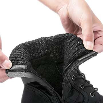 GLOBALWIN Women's Fall Boots Ankle Boots Black Booties For Women Combat Boots With Low Heel Size 10M